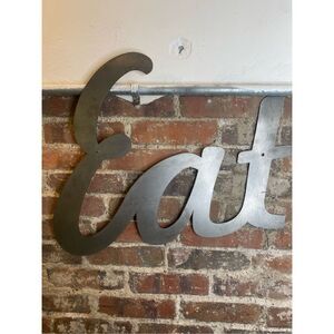 “EAT” Metal Sheet Laser-cut Wall Art Decor Hand Crafted Hanging Wall Art